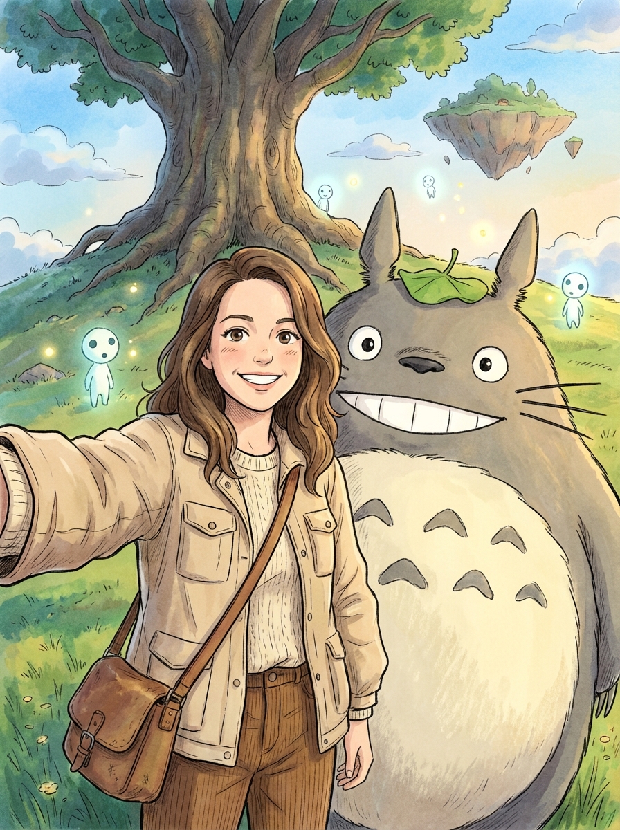 Whimsical Dreamscape (Painterly/Ghibli-Inspired): Step into a lush, hand-painted world of wonder. This approach trades realism for a soft, ethereal, and artistic "Ghibli-style" look, focusing on beautiful landscapes and a sense of peaceful adventure.