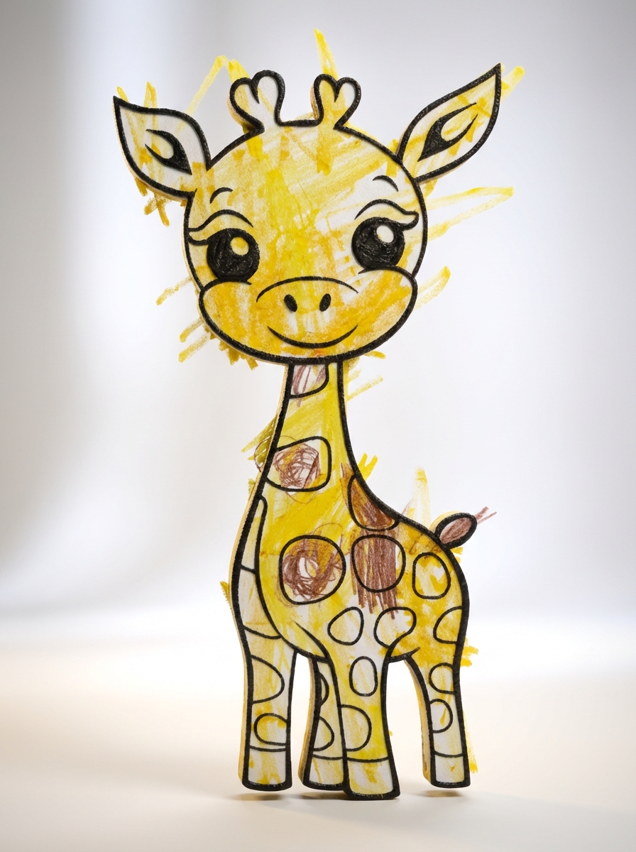 The Living Coloring Book: Transform children's coloring pages into professional 3D renders. This prompt preserves hand-drawn details and original color palettes to bring coloring book characters to life in high-quality textures.