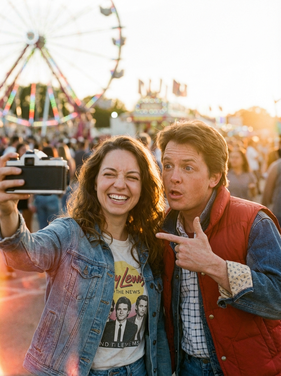 The Golden Era (80s Analog/Retro Film): Go back in time with a nostalgic, grainy film aesthetic. This variation mimics the look of an old-school disposable camera or a polaroid, creating a warm, "found-photo" feel with your favorite classic icons.